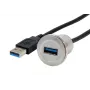 EXSYS EX-49186 USB 3.2 Gen 1 zabudovaný adaptér, USB-A konektor samica na samec, 30 cm, kov