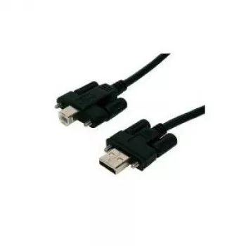 EXSYS EX-K1552V USB 2.0 kábel, konektor Type-A samec na konektor Type-B samec s skrutkami s rýhovanou hlavou, 2 m, čierny