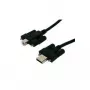 EXSYS EX-K1552V USB 2.0 kábel, konektor Type-A samec na konektor Type-B samec s skrutkami s rýhovanou hlavou, 2 m, čierny