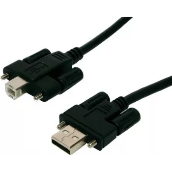 EXSYS EX-K1555V USB 2.0 kábel, Type-A konektor samec na Type-B konektor samec so skrutkami, 5 m, čierny