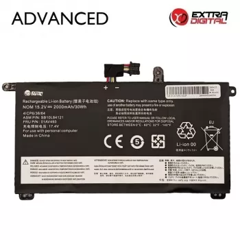 Extra Digital Advanced náhradná batéria do notebooku pre Lenovo ThinkPad X1 Carbon / X1 Yoga – 01AV493, 2000mAh, 11.52V, Li-ion, čierna