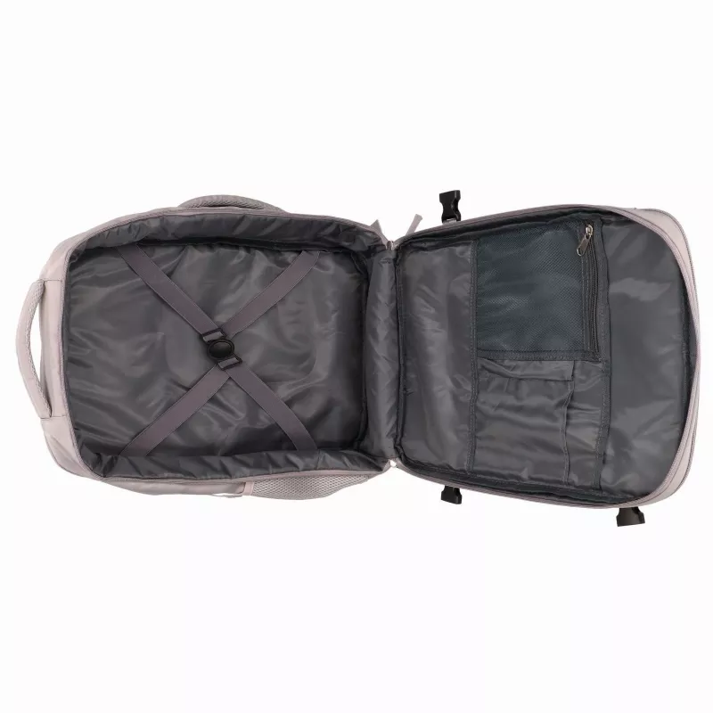 EXTRALINK Black Forest KM03 Palubný batoh 45x20x30 cm s 2 kozmetickými taštičkami – sivý