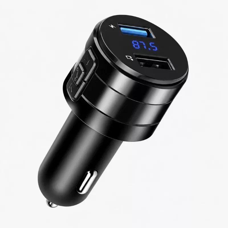 EXTRALINK Bluetooth FM vysielač s 2x USB nabíjačkou, handsfree, čierna
