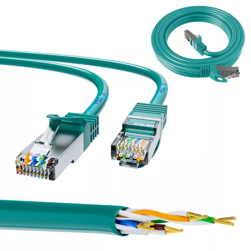 Extralink Cat.6 FTP 10m LAN patch kábel, medený sieťový kábel, krútená dvojlinka 1Gbit/s
