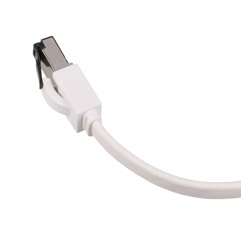 EXTRALINK CAT.8 U/FTP 20m 40G plochý kábel, tienený, patch kábel, meď, biela
