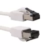 EXTRALINK CAT.8 U/FTP 20m 40G plochý kábel, tienený, patch kábel, meď, biela