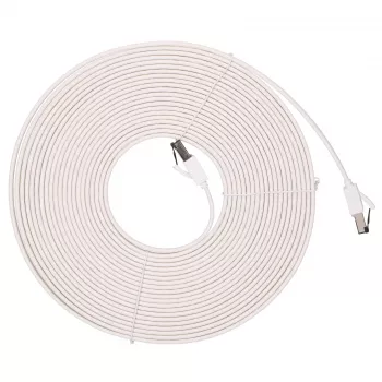 EXTRALINK Cat.8 U/FTP plochý Ethernet patch kábel 10m 40Gbps biely