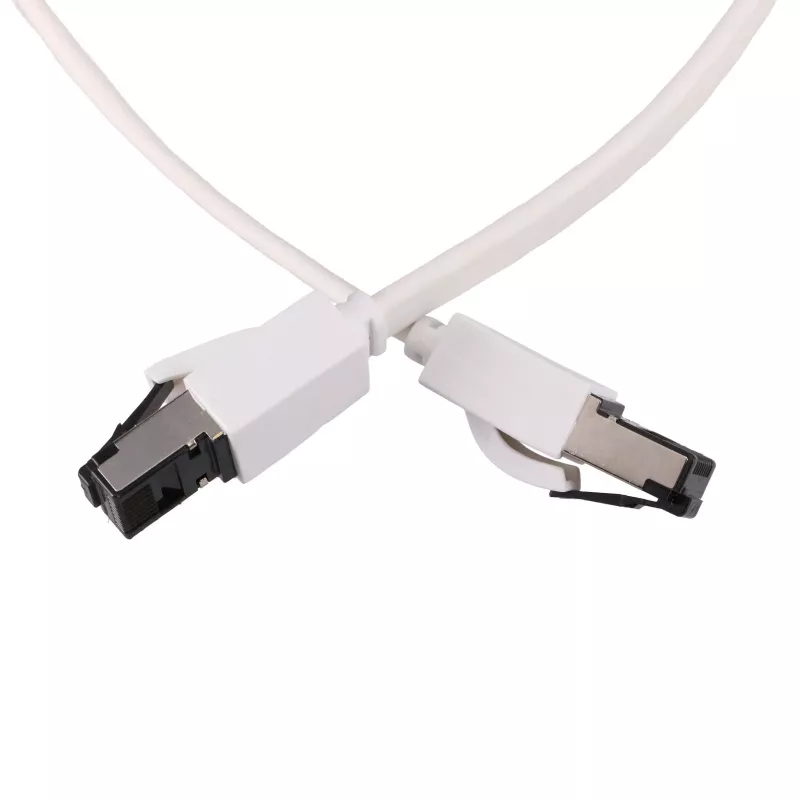 EXTRALINK Cat.8 U/FTP plochý kábel Ethernet patch kábel 1m 40G biely
