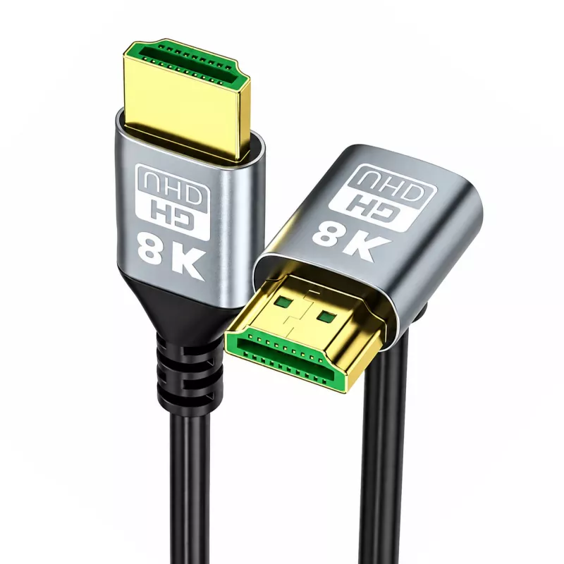 EXTRALINK HDMI 2.1 8K HDR 2M kábel s uhlom nahor čierna
