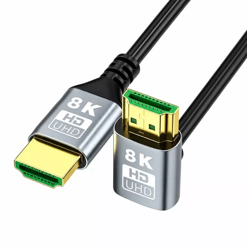 EXTRALINK HDMI 2.1 8K HDR 2M kábel s uhlom nahor čierna