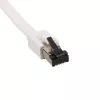 EXTRALINK LAN patch kábel Cat.8 U/FTP 0,5m 40G plochý, tienený, fóliou tienený pár, holá meď, biely