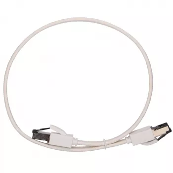 EXTRALINK LAN patch kábel Cat.8 U/FTP 0,5m 40G plochý, tienený, fóliou tienený pár, holá meď, biely
