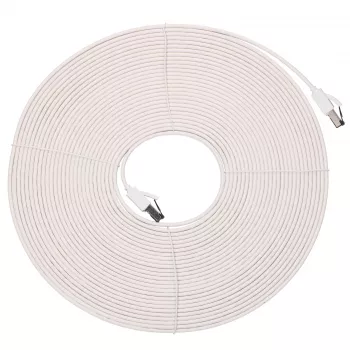 EXTRALINK LAN patch kábel Cat.8 U/FTP 15m 40G plochý, tienený, fóliový, meď, biela