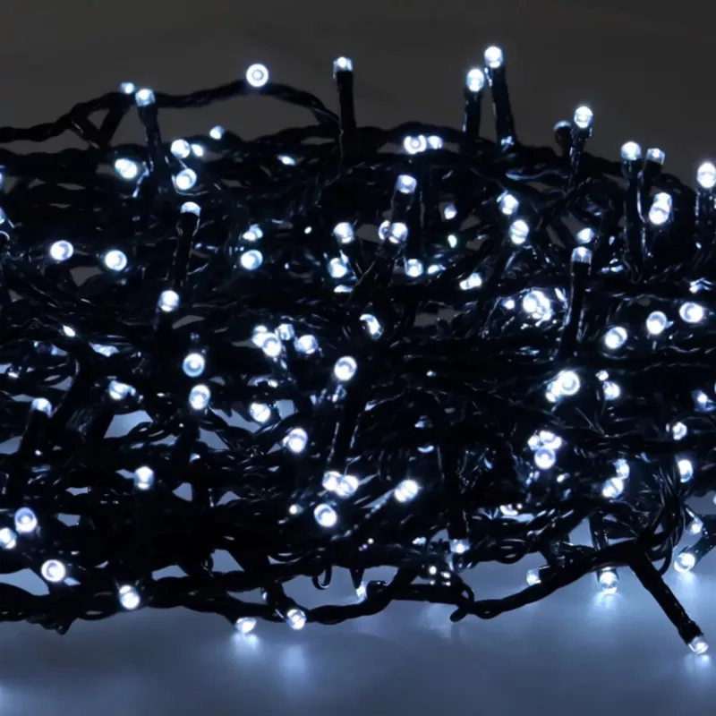 Extralink LED svetelná reťaz 200 LED studená biela 10m + 3m IP44 interiér/exteriér