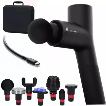 Extralink masážna gymgun Fit 2.0 Pro masážna pištoľ, 7 nástavcov, 6 režimov