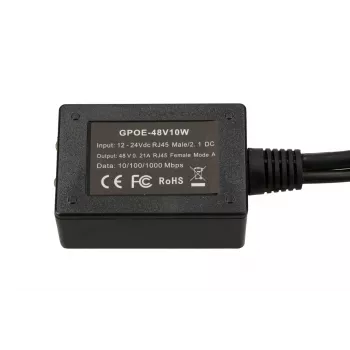Extralink PoE invertor 1 port, vstup 1x 1000Mb/s RJ45/konektor samica 10-30V, výstup 48V