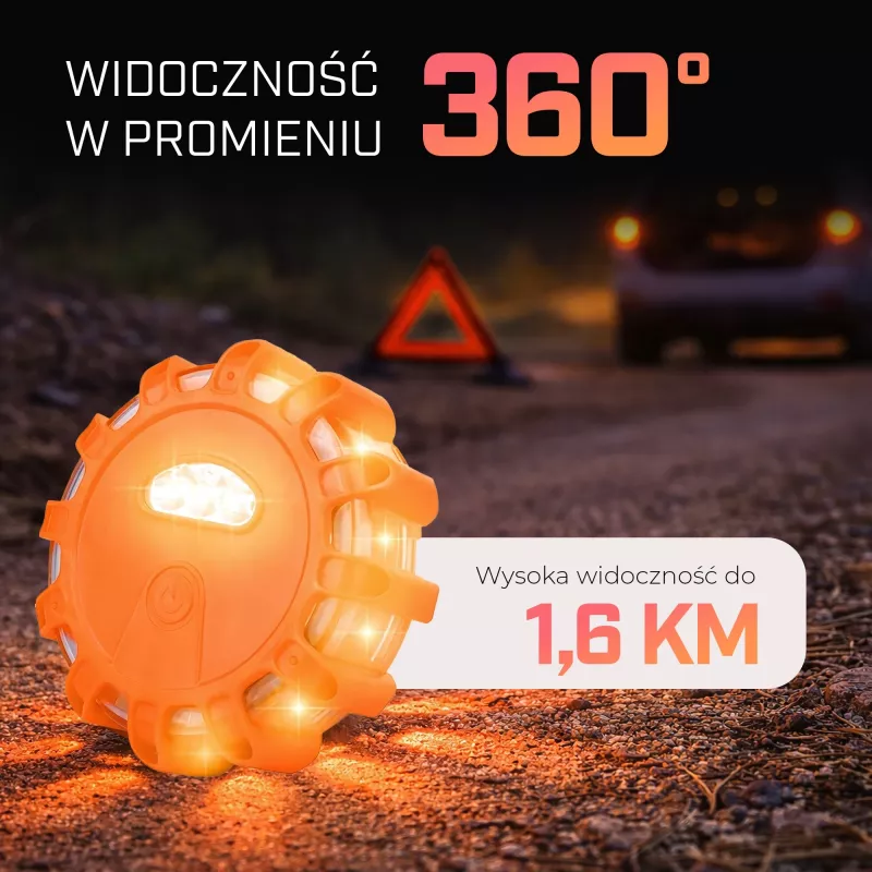 Extralink Smartlife LED výstražné svetlo, USB-C, jantárové, IP67