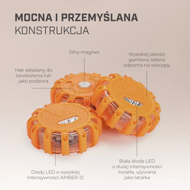 Extralink Smartlife LED výstražné svetlo, USB-C, jantárové, IP67