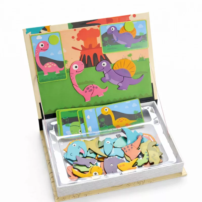 EXTRALINK TOYS magnetická puzzle knižka 64 dielikov dinosaury