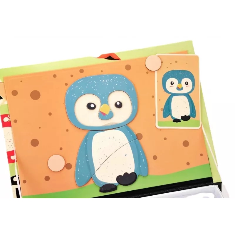 EXTRALINK TOYS Magnetická puzzle knižka Zvieratá 68 dielov