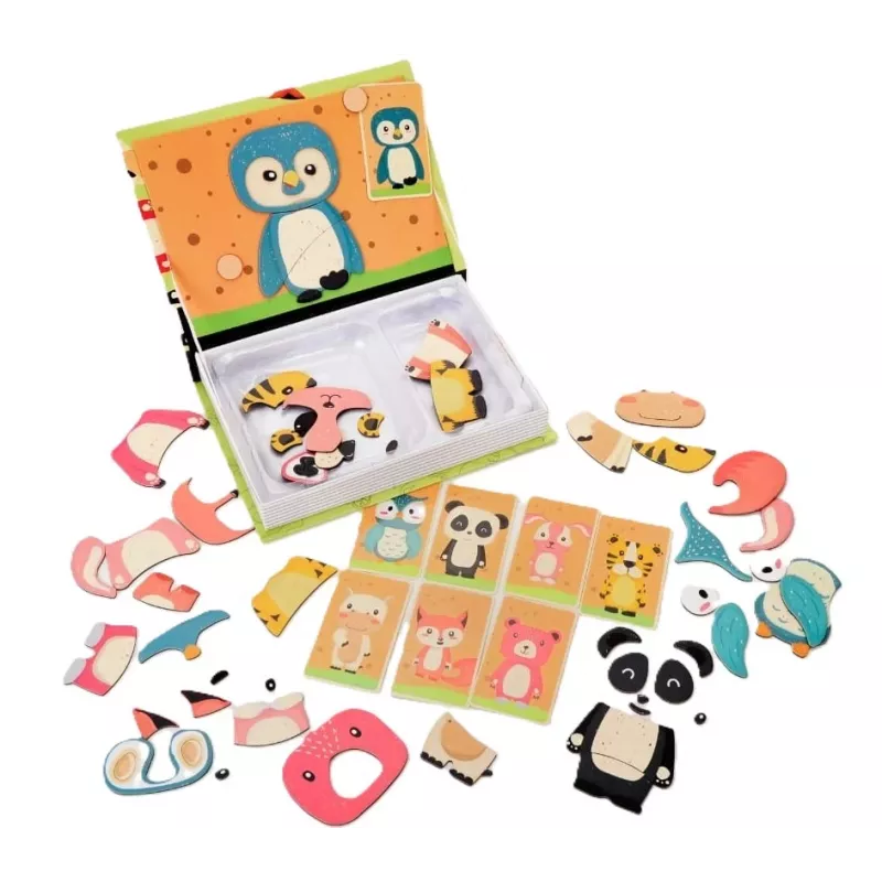EXTRALINK TOYS Magnetická puzzle knižka Zvieratá 68 dielov