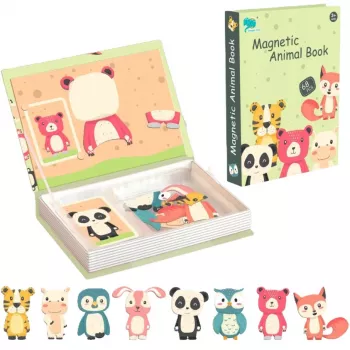 EXTRALINK TOYS Magnetická puzzle knižka Zvieratá 68 dielov