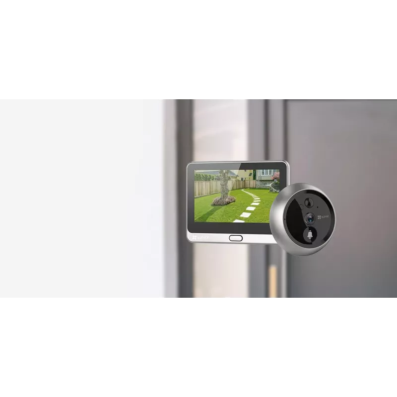 Ezviz CS-CP4 2MP Wi-Fi digitálny kukátko s 4,3-palcovým displejom, strieborný