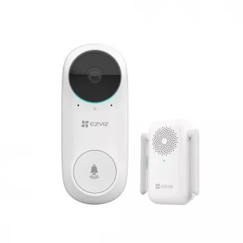 EZVIZ DB2C bezdrôtový videodomofón 1080p Full HD, 160° zorné pole, nočné videnie, obojsmerný zvuk, IP65, batériový, kompatibilný s Alexa/Google Assistant