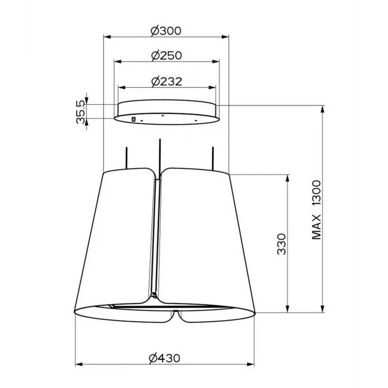 Faber Beat Titanium Matt F45 nástenný digestor, 45 cm, 630 m³/h, LED