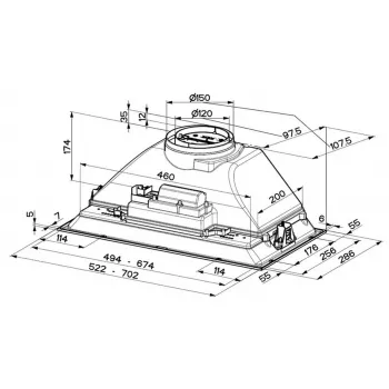 Faber Inka Smart C BK A52 vstavaný digestor (52 cm, čierny, 330 m³/h, LED)