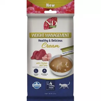 FARMINA N&D Quinoa Cat Weight Management Cream with Chicken & Tuna Box – mačacia pochúťka – 4x15g
