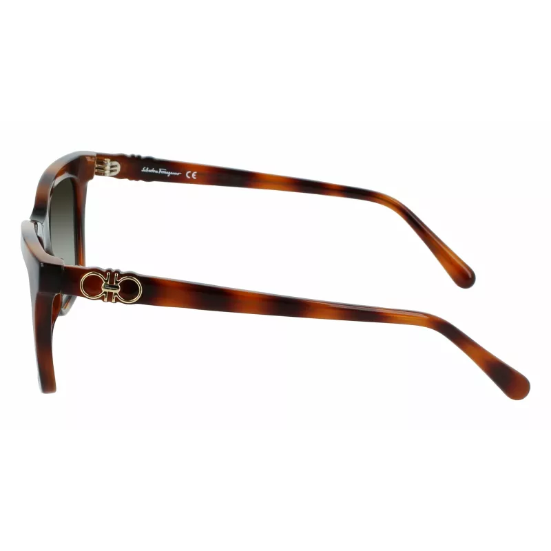 Ferragamo SF1027S-214 dámske slnečné okuliare Havana acetát hranaté hnedý gradient 55 mm