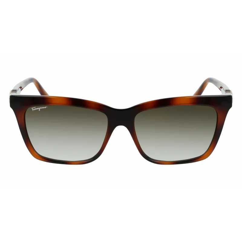 Ferragamo SF1027S-214 dámske slnečné okuliare Havana acetát hranaté hnedý gradient 55 mm