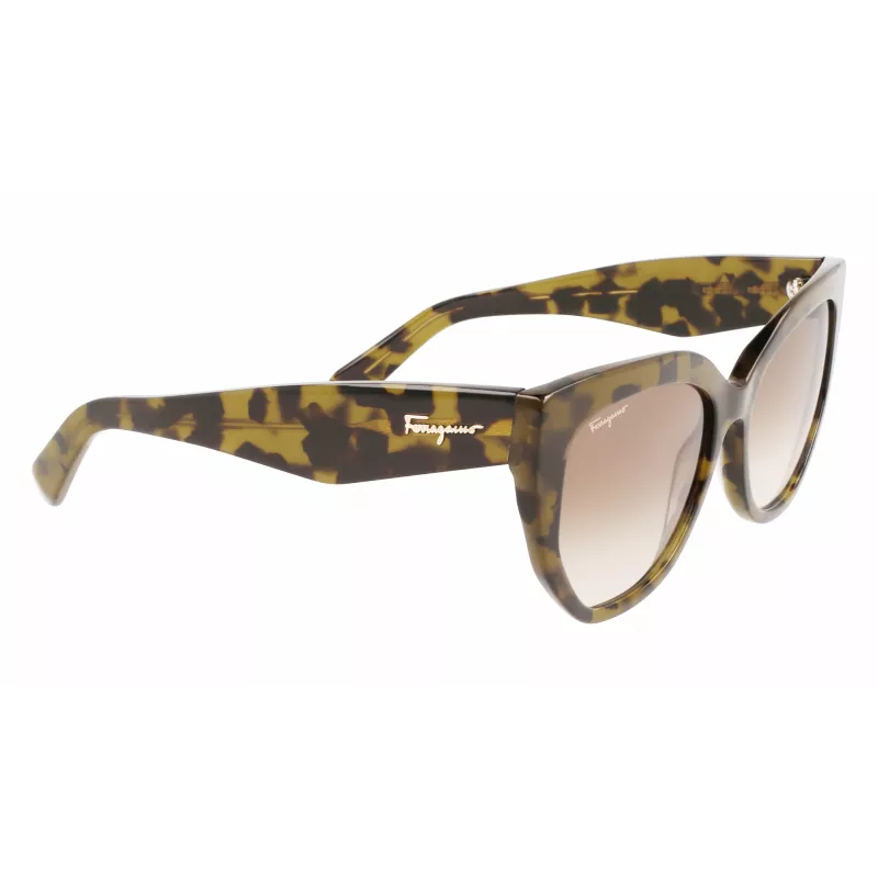 FERRAGAMO SF1061S-246 dámske slnečné okuliare, havana acetát, hnedý gradient 56/18/145 mm