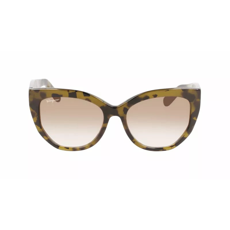 FERRAGAMO SF1061S-246 dámske slnečné okuliare, havana acetát, hnedý gradient 56/18/145 mm