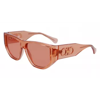 Ferragamo SF1077S-838 unisex slnečné okuliare pilot lesklé ružové zlato hnedý gradient 56/13/140 mm