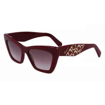 FERRAGAMO SF1081SE-603 dámske Cat-Eye slnečné okuliare burgundská červená hnedý gradient 55 mm