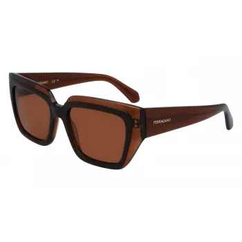 FERRAGAMO SF2002S-233 dámske slnečné okuliare Havana acetát hnedé gradientové 55/18/140 mm