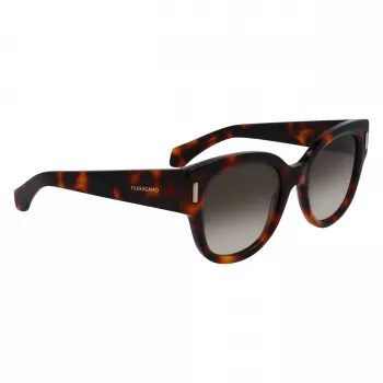 FERRAGAMO SF2007S-240 dámske cat-eye slnečné okuliare Havana hnedý gradient 51 mm