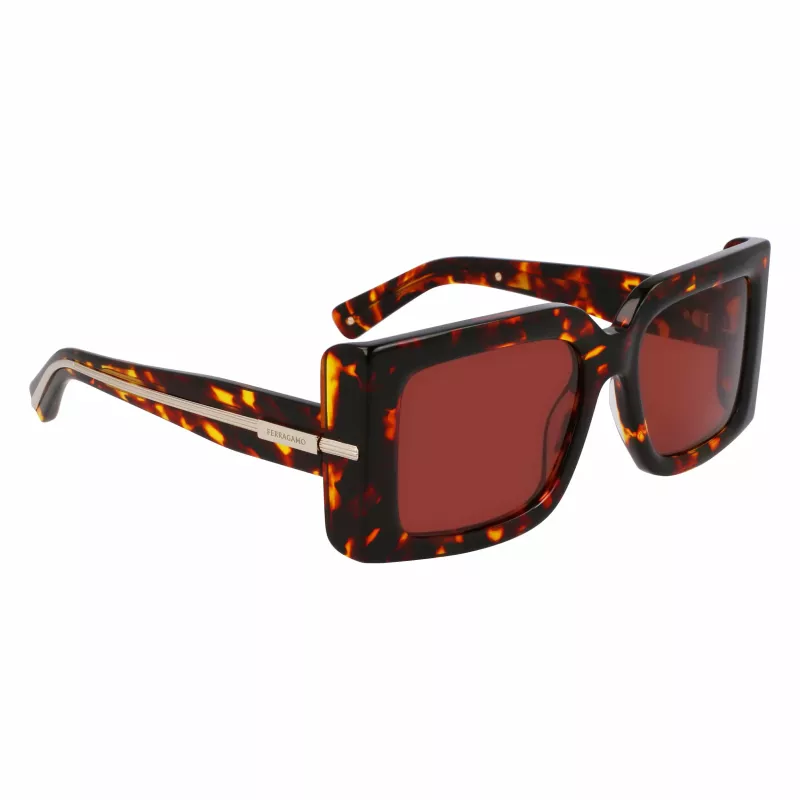 FERRAGAMO SF2032S-242 dámske slnečné okuliare havana acetát hranatý rám hnedé gradientové sklá 55/19/140 mm