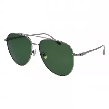 FERRAGAMO SF308S-44 pánske obdĺžnikové slnečné okuliare - hnedý havannový acetátový rám, sivé polykarbonátové sklá, ochrana UV400