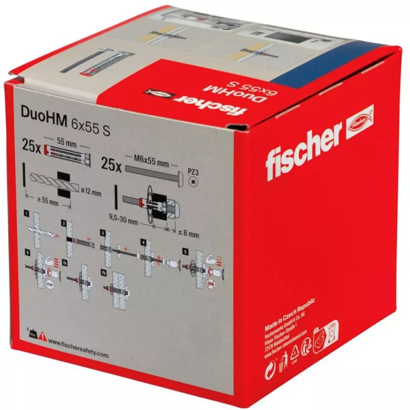 fischer DuoHM 6x55 S PH PZ dutinová hmoždinka 55 mm, 25 ks 572922