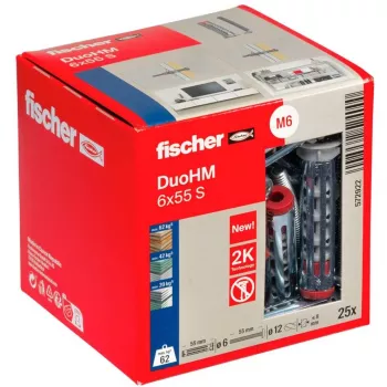 fischer DuoHM 6x55 S PH PZ dutinová hmoždinka 55 mm, 25 ks 572922
