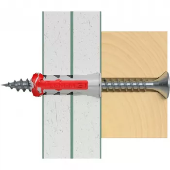 fischer DUOPOWER 6x30 univerzálna hmoždinka BigBox, svetlosivá/červená, 950 kusov, opakovane uzatvárateľná krabica 570548