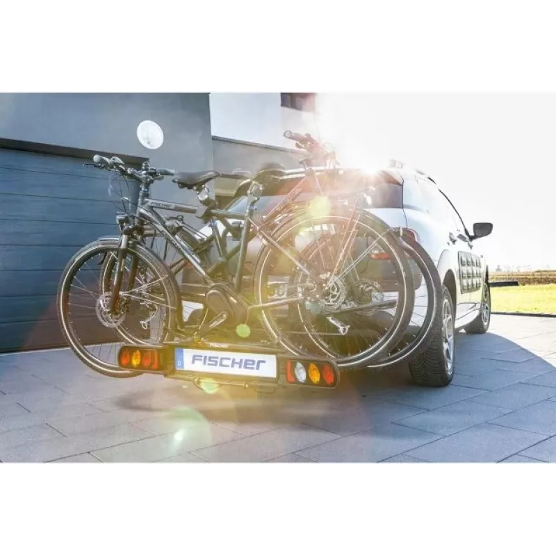 Fischer ProlineEvo 2 zadný nosič pre 2 bicykle, 60 kg, sklápací, LED osvetlenie
