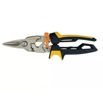 Fiskars PowerGear nožnice na plech, rovný strih, nerezová oceľ, oranžová/čierna, 21 cm, FS1027207