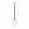Fiskars Solid kompostové vidly s hlavou z borovej ocele a D rukoväťou, 4 hroty, 1220 mm