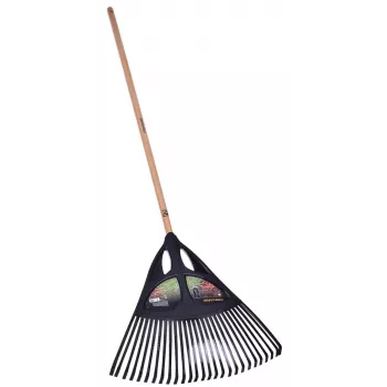 Fiskars Solid hrable na listy, 52 cm široká polypropylénová hlava, 175 cm hliníková rúčka, 25 flexibilných zubov, čierno-oranžová