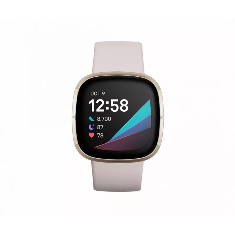 Fitbit Sense Lunar Soft Gold nerezová oceľ biela