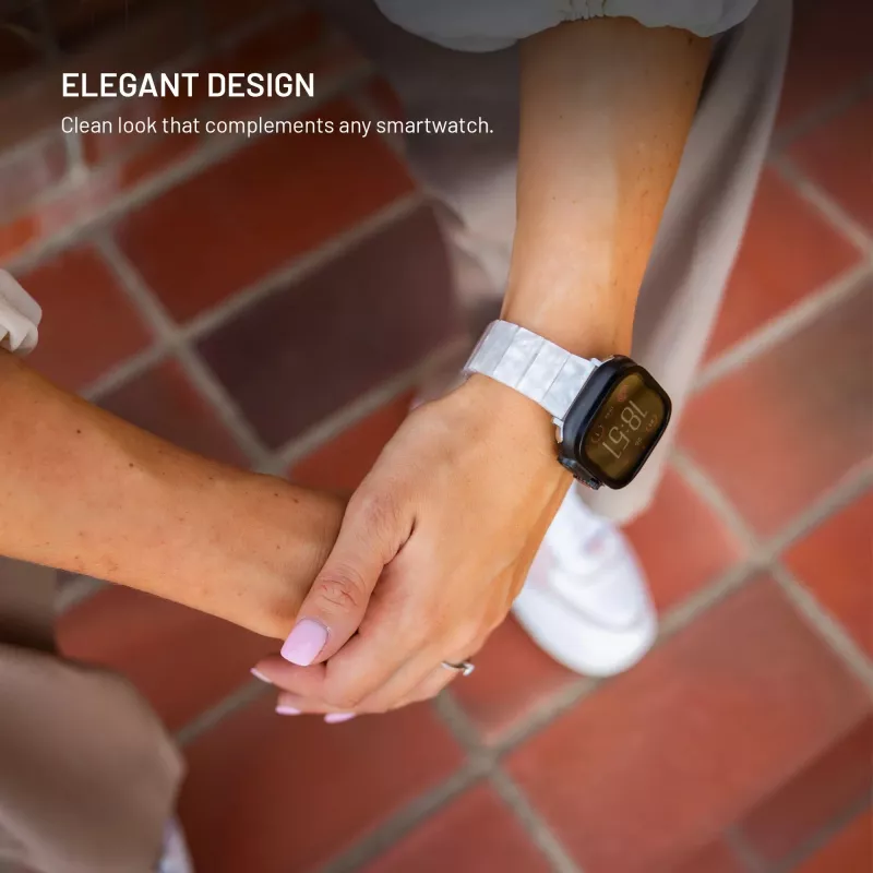 FIXED živicový remienok pre Apple Watch 38/40/41, Cloud White